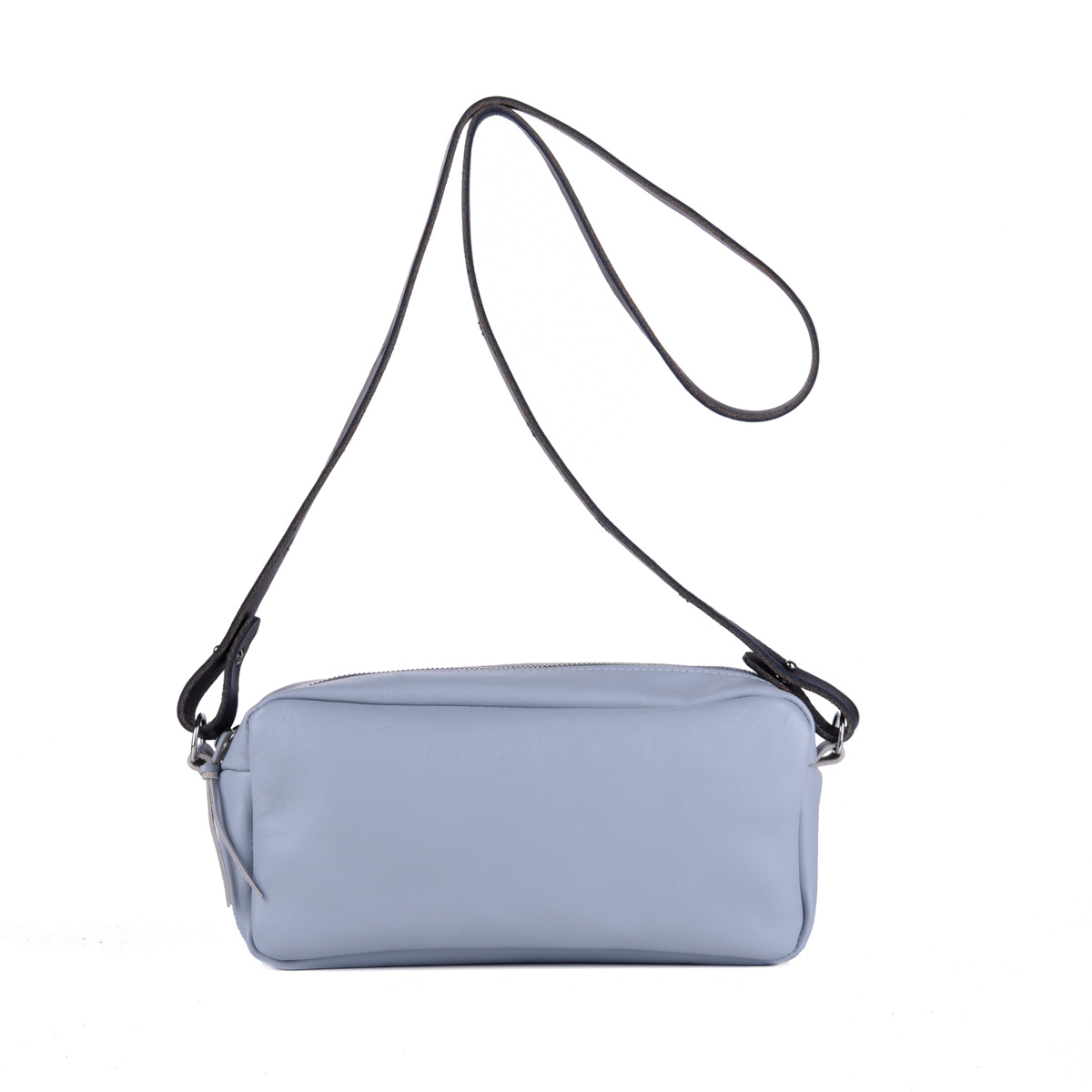 light blue messenger bag
